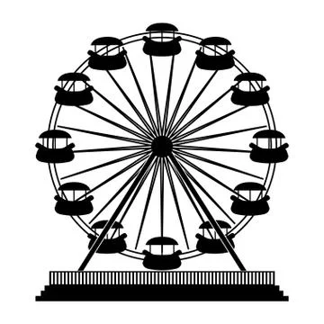 Carnival and circus concept. carousel icon, vector graphic Illustrazione stock