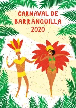 Carnival of Barranquilla poster Illustrazione stock