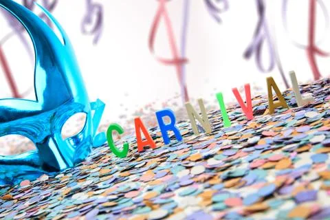 Carnival blue mask and background Stock Photos