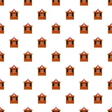 Carnival booth pattern repeating on white background Illustrazione stock