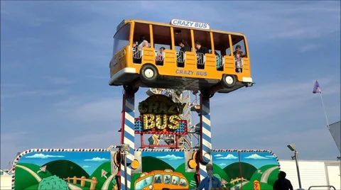 Carnival Bus sky high Stock Footage 37184490