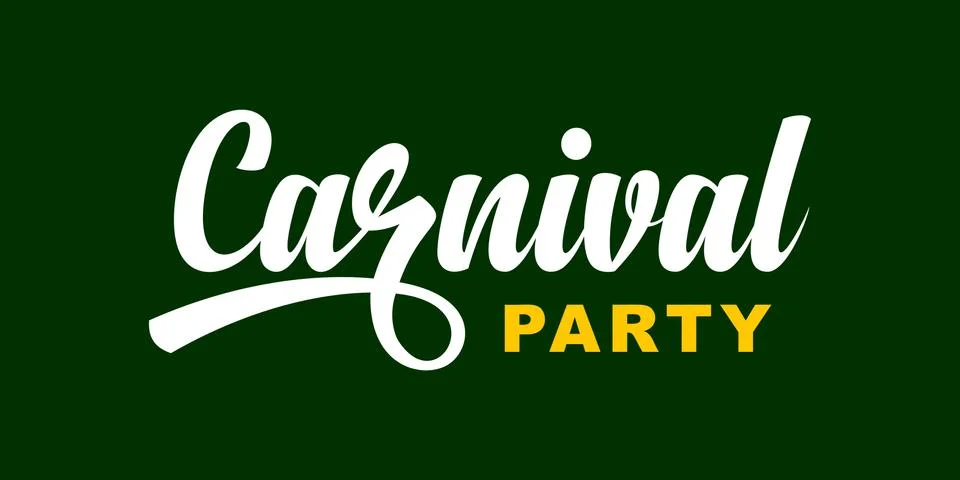 Carnival calligraphic text Stock Illustration