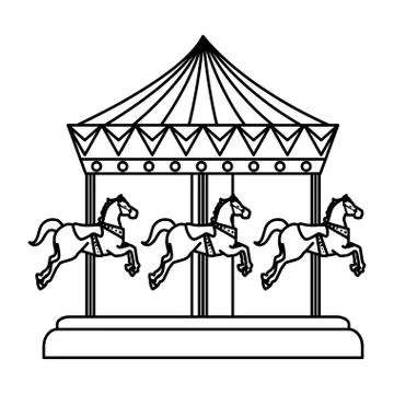Carnival carousel horses icon vector illustration Stock Illustration
