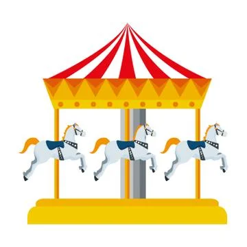 Carnival carousel horses icon vector illustration Stock Illustration