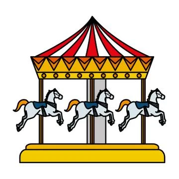 Carnival carousel horses icon vector illustration Stock Illustration