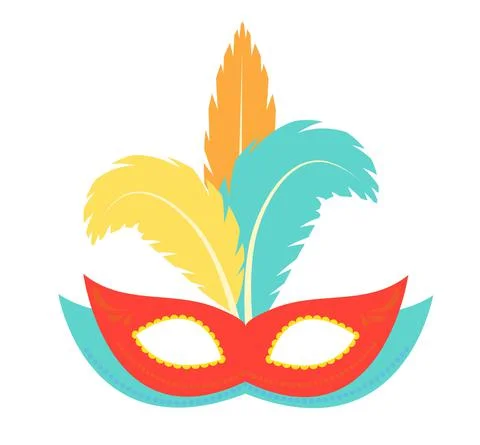Carnival celebrating multi colored mask. Bright rainbow colors vector carnival イラスト素材