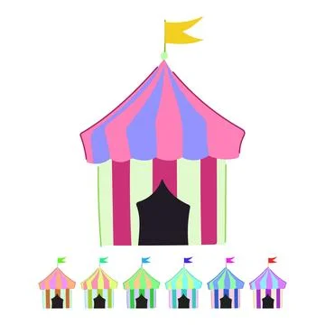 Carnival circus tent vector cartoon graphic Illustration