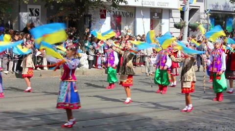 Carnival in city Stock Footage 8649506