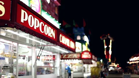 Carnival concessions at Night Stock-Footage 5506004