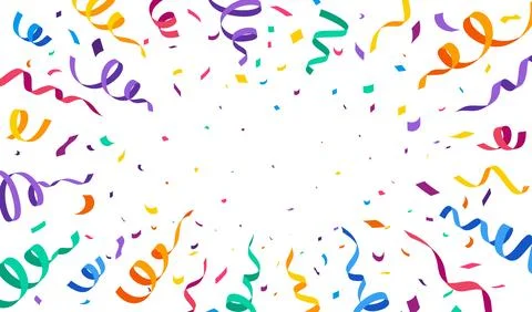 Carnival confetti background with firework Illustrazione stock