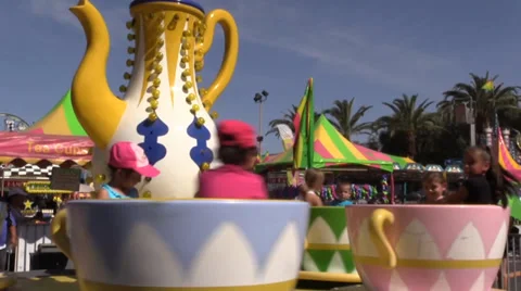 Carnival, County Fair ,tea cup ride Stock Footage 38623730