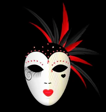 Carnival dark mask Stock Illustration