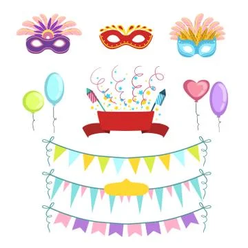 Carnival Decorations Set Stock Illustration
