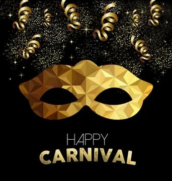 Carnival design with gold mask and party elements イラスト素材