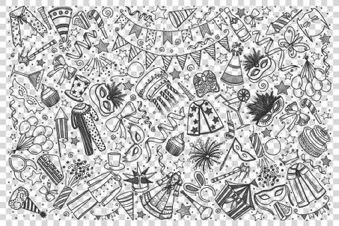 Carnival doodle set Stock-Illustration