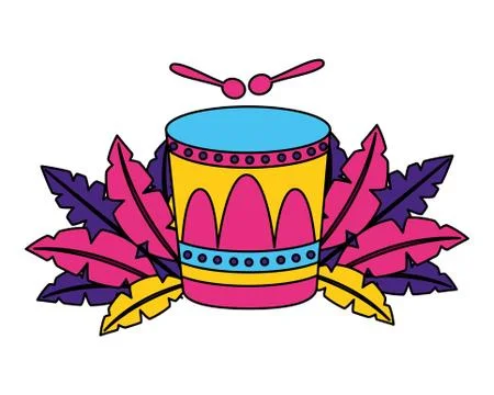 Carnival drum feathers 스톡 일러스트