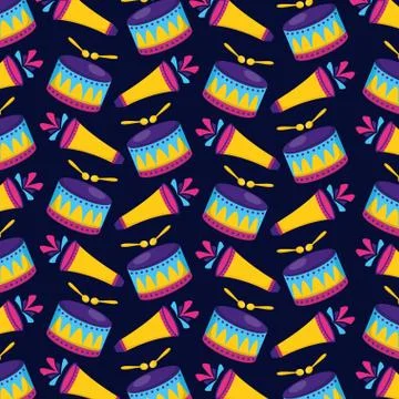 Carnival drum fireworks background Stockillustratie