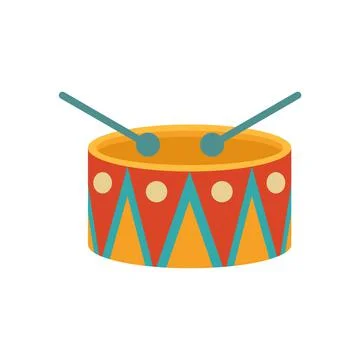Carnival drum icon flat isolated vector Stockillustratie