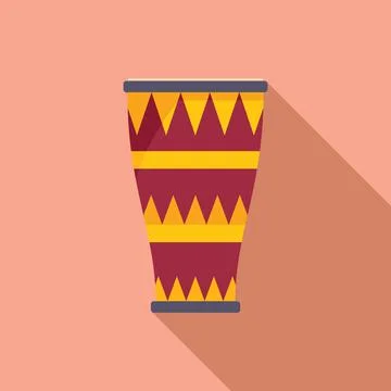 Carnival drum icon flat vector. Kit music Stockillustratie