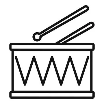 Carnival drum icon outline vector. Kit music Stock Illustration
