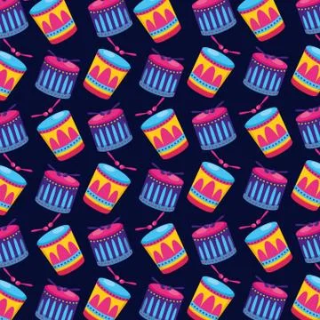 Carnival drums sticks background Stock Illustration