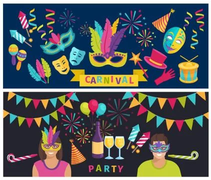 Carnival Elements Banner Stock Illustration