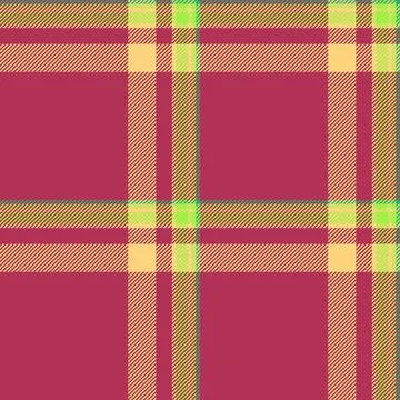 Carnival fabric check vector, long tartan background texture. 60s seamless .. Stock Illustration