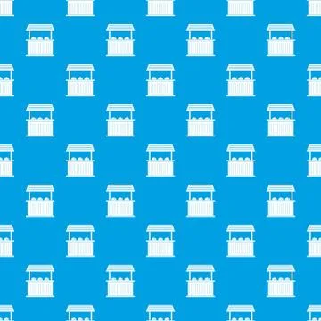 Carnival fair booth pattern seamless blue Stock Illustration