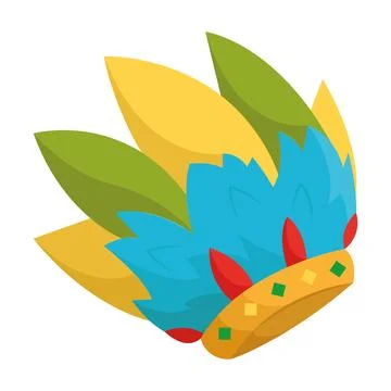 Carnival feathered crown. Vector 스톡 일러스트