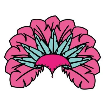 Carnival feathers hat decoration Stock Illustration