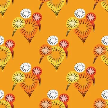 Carnival firework seamless pattern Illustrazione stock