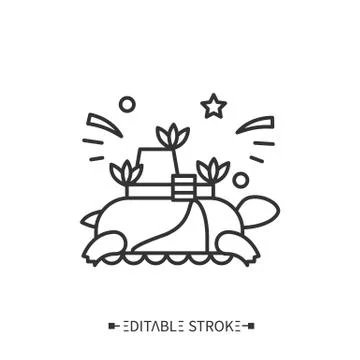 Carnival float line icon. Editable illustration Stock Illustration