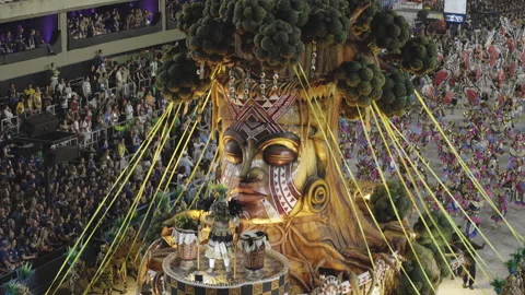 Carnival Float from Mocidade Samba School at Rio's Carnival Parade - Brazil 2022 Stock Footage 193752200