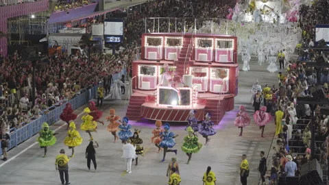 Carnival Float from São Clemente Samba School  Rio Carnival Parade Brazil 2022 Stock Footage 195875453