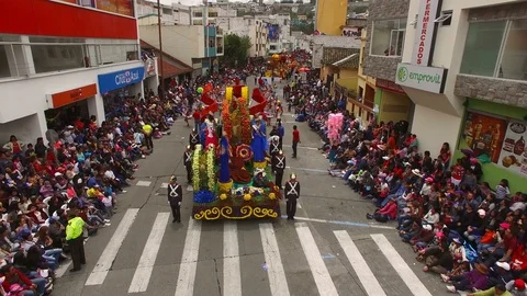 Carnival Float Waits to Move Forward Stock Footage 73108995
