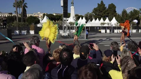 Carnival flower parade in Nice Stock Footage 146027111