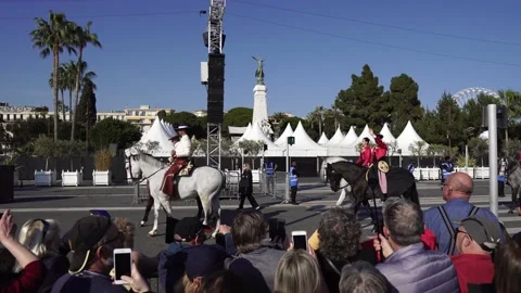 Carnival flower parade in Nice Stock Footage 146027160