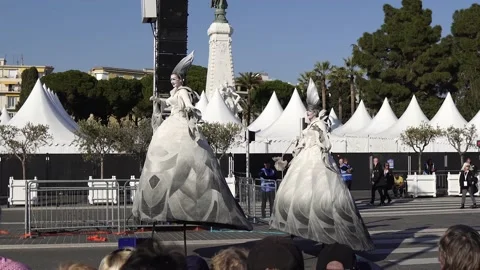 Carnival flower parade in Nice Stock Footage 146027219