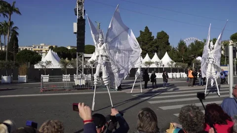 Carnival flower parade in Nice Stock Footage 146027337