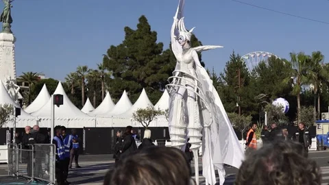 Carnival flower parade in Nice Stock Footage 146027342