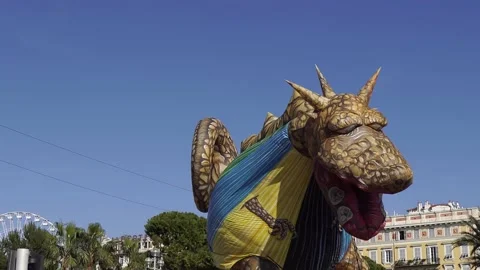 Carnival flower parade in Nice. Stock Footage 146027618