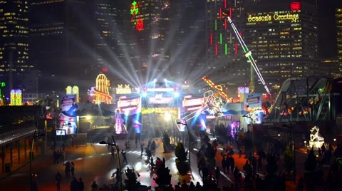 Carnival funfair, Hong Kong, China. Stock Footage 58564285