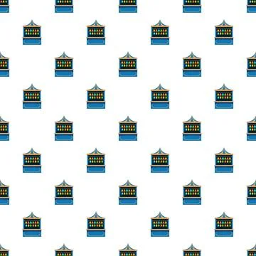 Carnival game booth pattern featuring colorful balloons Stock Illustration