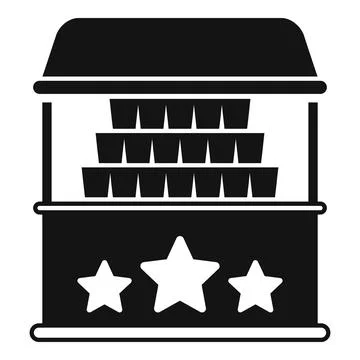 Carnival game stall icon with stacked cups Illustrazione stock