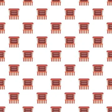 Carnival game stalls pattern creating seamless amusement background Stock Illustration