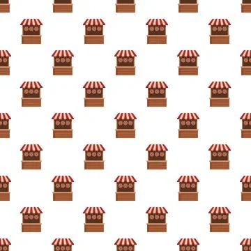 Carnival game stalls seamless pattern with shooting targets 库存插图