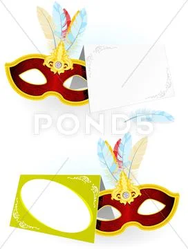 Carnival invitation with mask Stock Illustration