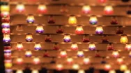 Carnival Lights Flashing At Night Medium Shot Shallow Depth Of Field Stock Footage