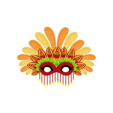 Carnival Mask With Feathers Stock Illustration