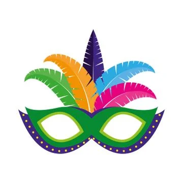 Carnival mask with feathers Illustrazione stock